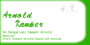 arnold kamper business card